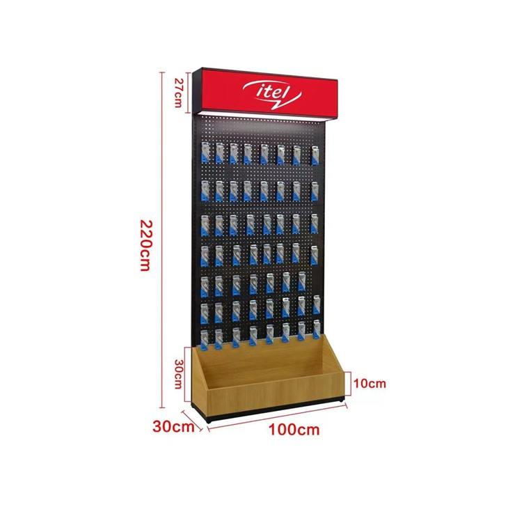 Accessories Cell Phone Shop Decoration Shows The Mobile Phone With A Display Metal Iron Hole Shelves