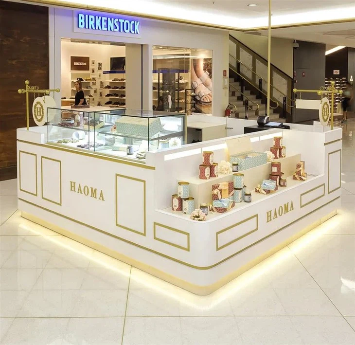 Wooden Perfume Display Mall Kiosk