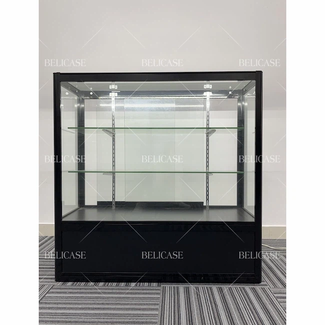 Black Glass Showcase For Cigarette