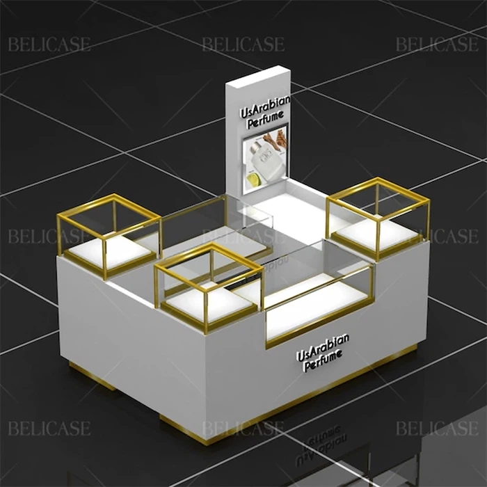 white perfume kiosk side view 1 white perfume kiosk side view 1